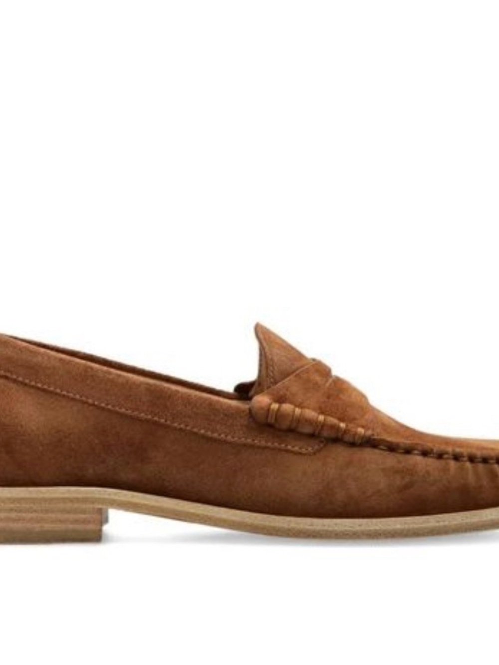 Stuart Weitzman woman’s Brown Suede Penny Loafers - Picture 7 of 9